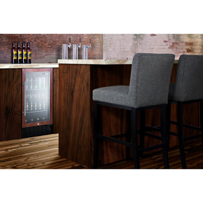 Summit Kitchen Counter & Beverage Station Organizers Summit 18" Wide Built-In Beverage Center (Panel Not Included) with 2.7 Cu. Ft. Capacity, Adjustable Chrome Shelves, Tempered Glass Door, LED Lighting, Digital Thermostat - SCR1841B