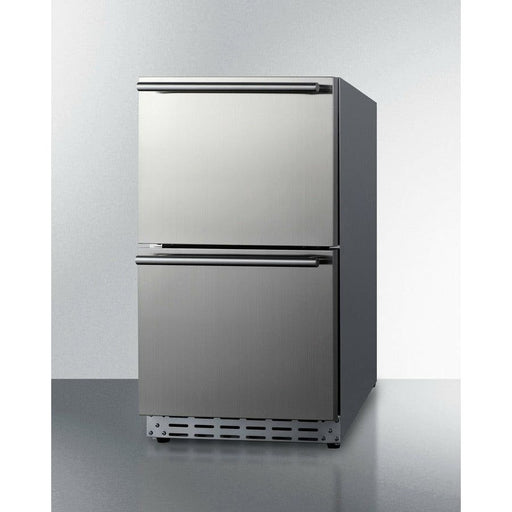 Summit Refrigerators Stainless Steel Summit 18" Wide Outdoor 2-Drawer All-Refrigerator, ADA Compliant - ADRD18OS