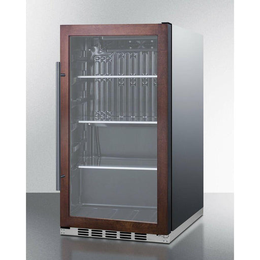 Summit 19 in. Shallow Depth Indoor/Outdoor Beverage Cooler with 3.13 cu. ft. Capacity Lock, 3 Shelves , Adjustable Glass Shelves, LED Lighting, Factory Installed Lock, CFC Free, Commercially Approved, Automatic Defrost - SPR488BOS