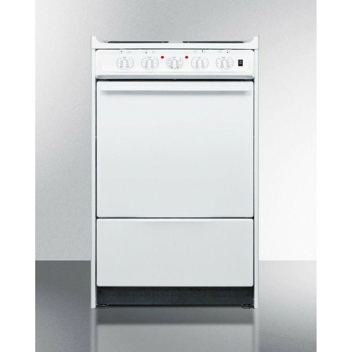 Summit 20 in. Wide Electric Coil Top Range with 4 Coil Elements, 2.46 cu. ft. Total Oven Capacity, Viewing Window, Storage Drawer, ADA Compliant - WEM110R