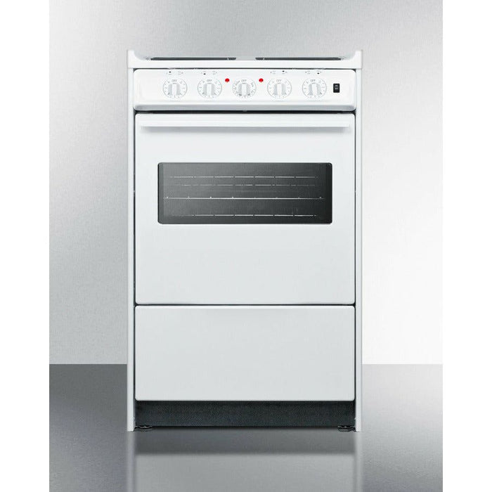 Summit Ranges Summit 20" Wide Electric Coil Top Range with 4 Coil Elements, 2.46 cu. ft. Total Oven Capacity, Viewing Window, Storage Drawer, ADA Compliant - WEM110R