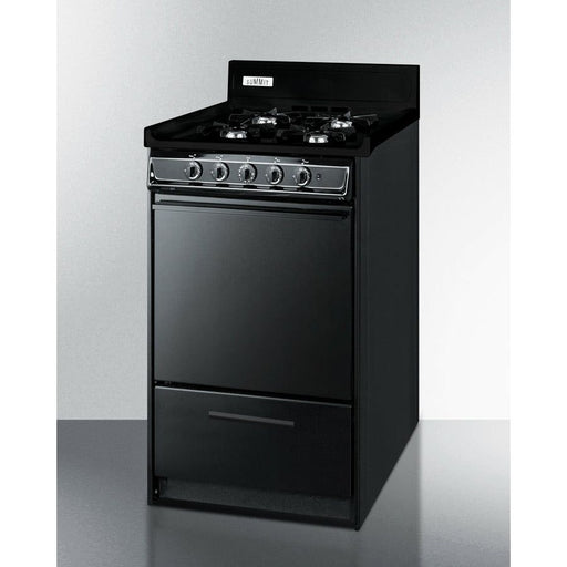 Summit Ranges Summit 20" Wide Gas Range, Open Burners with Natural Gas, 4 Open Burners, 2.46 cu. ft. Total Oven Capacity, Viewing Window - TNM1107C