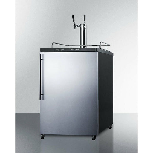 Summit Kegerators Summit 24" Commercial Freestanding Beer Dispenser with Dual Tap System, Wide Kegerator - SBC635M7