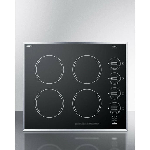 Summit Cooktops Black Summit 24" Electric Smoothtop Style Cooktop with Schott Ceran Glass - CR424