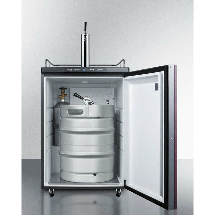 Summit 24 in. Beer Dispenser with 1 Half-Barrel Capacity, Digital Thermostat, Automatic Defrost Wide Built-In Kegerator (Panel Not Included) - SBC635MBI