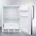 Summit 24 in. Built-in Undercounter Refrigerator 5.5 cu. ft. Capacity, 3 Adjustable Glass Shelves, Crisper Drawer, 3 Door Bins, Wine Rack, Interior Lighting and Dial Thermostat: Stainless Steel Door, Built-In ADA Compliant - FF61WBISS