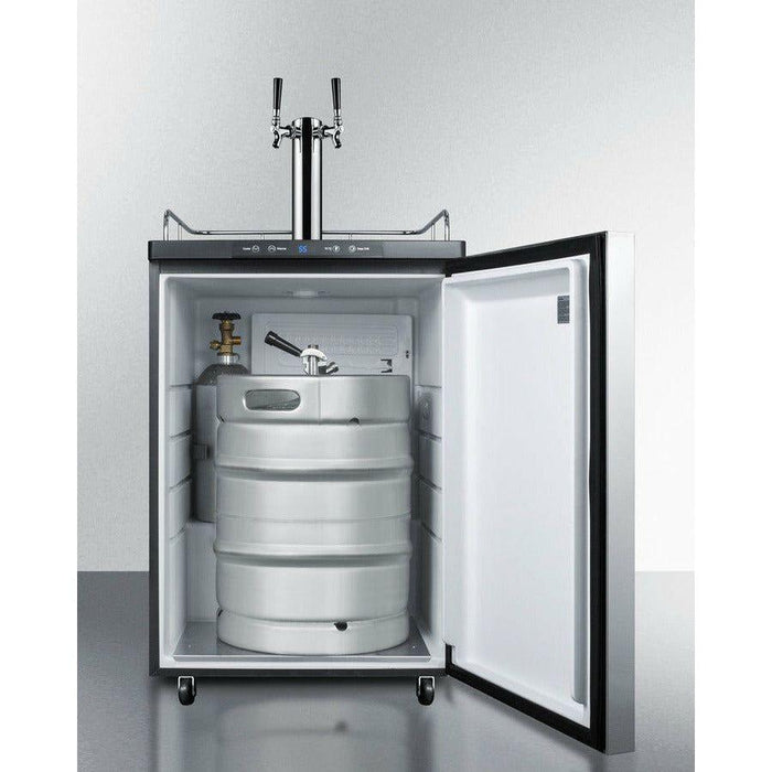 Summit 24 in. Commercial Freestanding Beer Dispenser with Dual Tap System, Wide Kegerator - SBC635M7