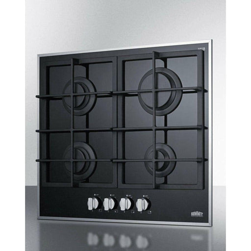 Summit 24 in. Gas-on-glass Cooktop with (4) Sealed Burners - GC424BGL