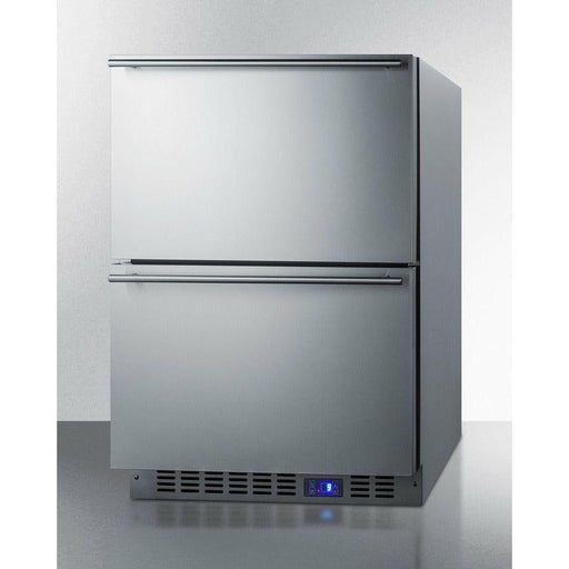 Summit 24 in. Outdoor 2-Drawer All-Freezer with 3.4 cu. ft. Capacity, Automatic Defrost, Wire Storage Basket, 2 Adjustable Dividers - SPFF51OS2D