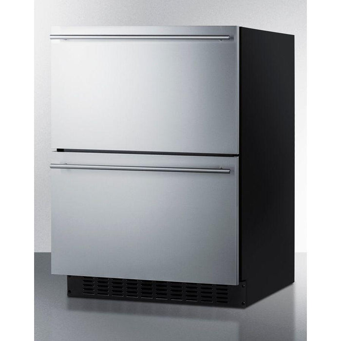 Summit 24 in. Wide 2-Drawer All-Refrigerator, ADA Compliant with 3.1 cu. ft. Capacity, Frost Free Defrost, CFC Free, LED Lighting - ASDR2414