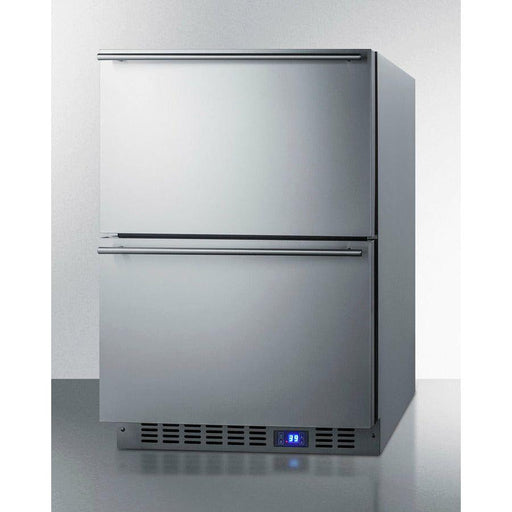 Summit 24 in. Wide 2-Drawer All-Refrigerator with 3.4 cu.ft. Capacity, Automatic Defrost, Digital Thermostat, CFC Free, Automatic Defrost - SPR627OS2D