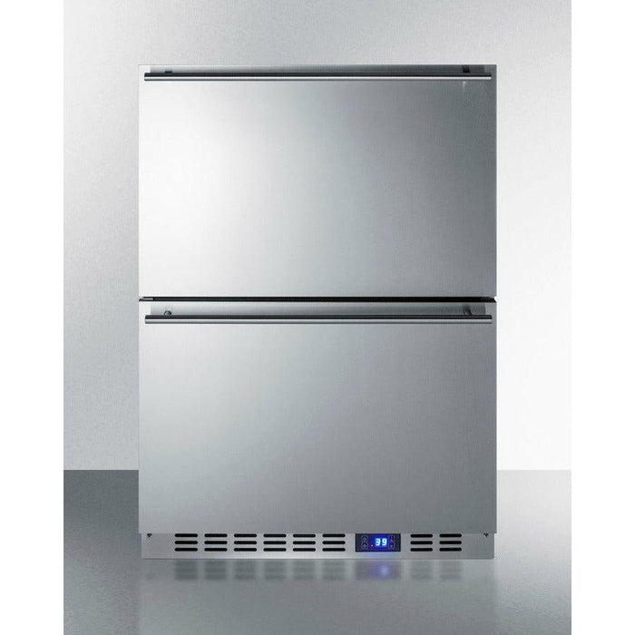 Summit 24 in. Wide 2-Drawer All-Refrigerator with 3.4 cu.ft. Capacity, Automatic Defrost, Digital Thermostat, CFC Free, Automatic Defrost - SPR627OS2D