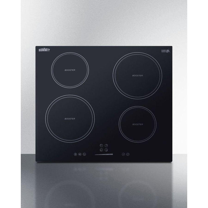 Summit 24 in. Wide 208-240V 4-Zone Induction Cooktop with 4 Elements, Hot Surface Indicator, ADA Compliant, Induction Technology, Child Lock, Safety Shut-Off Control - SINC4B241B