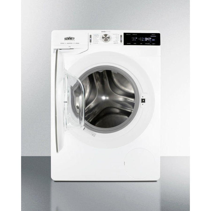 Summit 24 in. Wide 208-240V Washer with 2.3 Cu. Ft. Capacity, Slim-Fitting Design, Stainless Steel Tub, 14 Wash Settings, Delay Start, Standby Mode - SLW241W