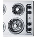 Summit 24 in. Wide 230V 4-Burner Coil Cooktop with 4-Coil Elements, Porcelain Surface, 8-Inch Burner, Three 6-Inch Burners, Push-to-Turn Controls, Recessed Top - ZEL03