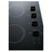 Summit 24 in. Wide 230V 4-Burner Radiant Cooktop with 4 Elements, Installs Over Oven, Schott Ceran Glass, Push-to-Turn Knobs - CR425