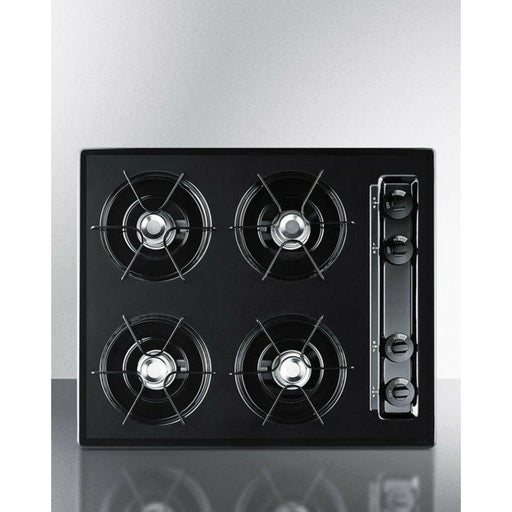 Summit 24 in. Wide 4-Burner Gas Cooktop with 4 Open Burners, 9,000 BTU Burners, Porcelain Enameled Steel Grates - TNL03