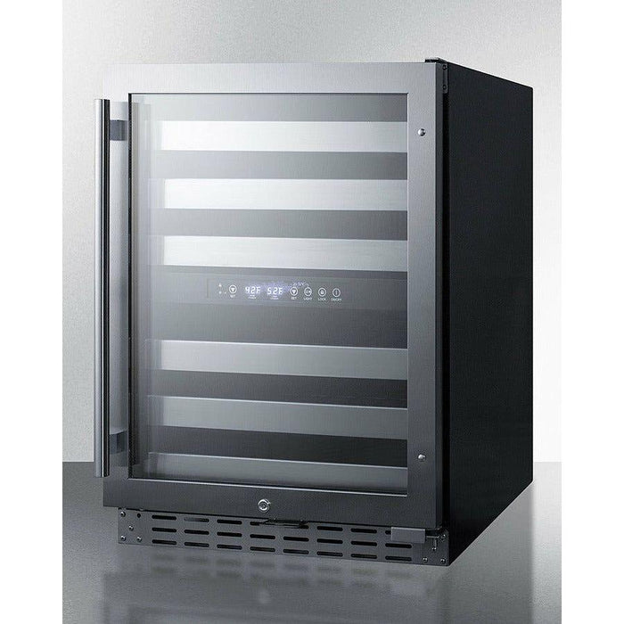 Summit 24 in. Wide, 46 Bottle Capacity Free Standing Wine Cooler with Full Extension Shelving - ALWC532