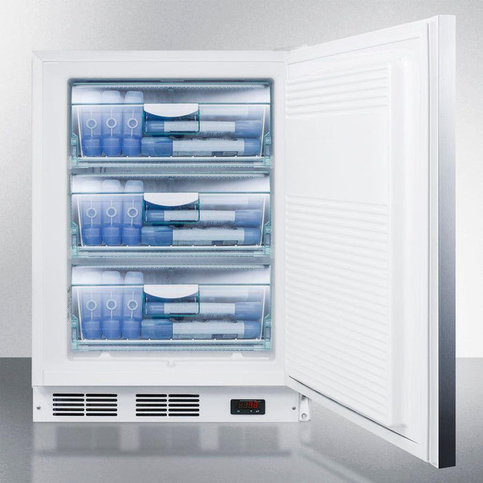 Summit 24 In. Wide All-Freezer, ADA Compliant with 3.5 cu. ft. Capacity, Right Hinge, Manual Defrost, ADA Compliant, Approved for Medical Use - VT65MLSS