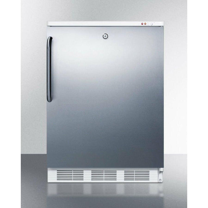 Summit 24 In. Wide All-Freezer with 3.5 cu. ft. Capacity, Right Hinge, Manual Defrost, Approved for Medical Use, Factory Installed Lock, - VT65MLSS