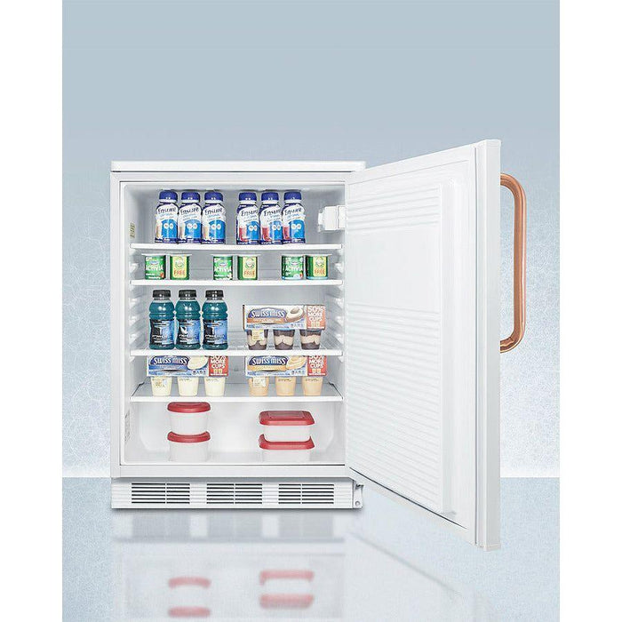 Summit 24 in. Wide All-refrigerator with Antimicrobial Pure Copper Handle - FF7LWTBC