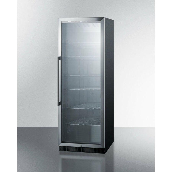 Summit 24 in. Wide Beverage Center with 12.6 Cu. Ft. Capacity, Stainless Steel Interior, Digital Thermostat, LED Lighting - SCR1401