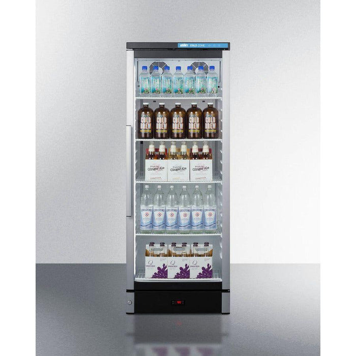 Summit 24 in. Wide Beverage Center with 9.9 cu. ft. Capacity Lock, 4 Shelves , Factory Installed Lock, CFC Free, Commercially Approved, Automatic Defrost - SCR1154