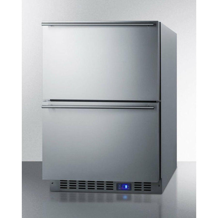 Summit 24 in. Wide Built-In 2-Drawer All-Refrigerator with 3.4 cu. ft. Capacity, Frost Free Defrost , Digital Thermostat - CL2R248