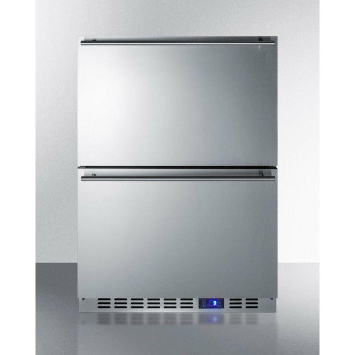 Summit 24 in. Wide Built-In 2-Drawer All-Refrigerator with 3.54 cu. ft. Capacity, Frost Free Defrost, Sabbath Mode, CFC Free - CL2F249it