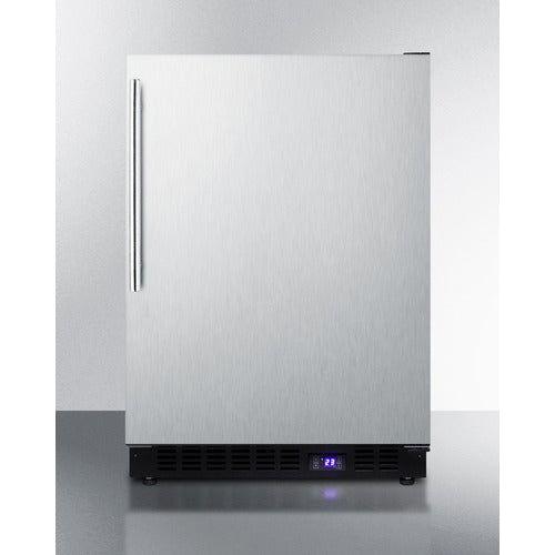 Summit 24 in. Wide Built-In All-Freezer with High-Temperature Alarm, Adjustable Chrome Shelves, Temperature Memory Function, Frost-Free, Open Door Alarm, Built-In Capable, Professional Handle, Fingerprint Resistant - SCFF53BX