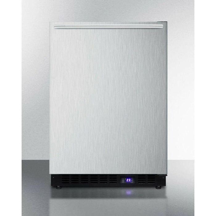 Summit 24 in. Wide Built-In All-Freezer With Icemaker, High-Temperature Alarm, Adjustable Chrome Shelves, Temperature Memory Function, Frost-Free, Open Door Alarm, Built-In Capable, Professional Handle, Fingerprint Resistant - SCFF53BX