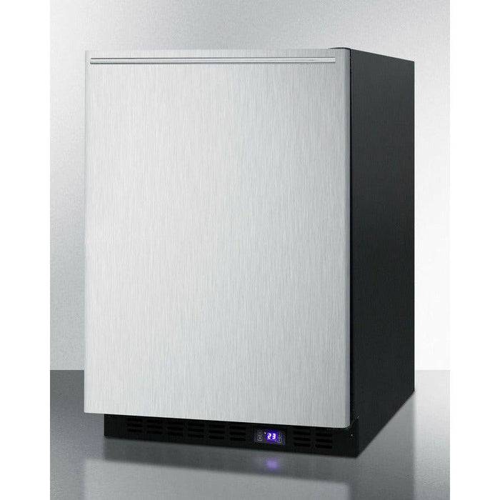 Summit 24 in. Wide Built-In All-Freezer With Icemaker, High-Temperature Alarm, Adjustable Chrome Shelves, Temperature Memory Function, Frost-Free, Open Door Alarm, Built-In Capable, Professional Handle, Fingerprint Resistant - SCFF53BX