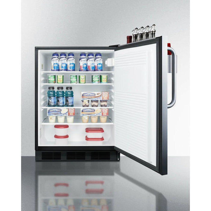 Summit 24 in. Wide Built-In All-Refrigerator, ADA Compliant, with Speed Rail - FF7BKBISSTBADASR