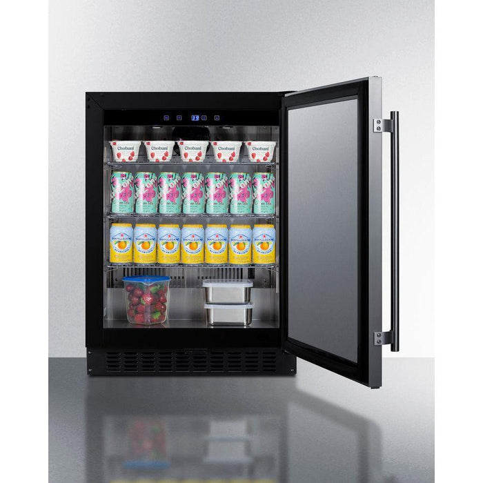 Summit 24 in. Wide Built-In All-Refrigerator, with 3.1 cu. ft. Capacity, 3 Chrome Shelves, Right Hinge, with Door Lock, Frost Free Defrost ADA Compliant, Frost-Free Operation, Factory Installed Lock, CFC Free - ASDS2413