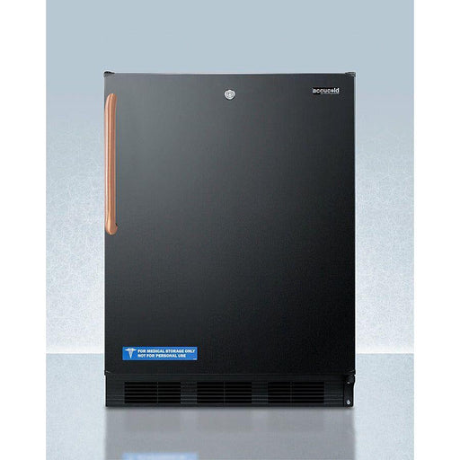 Summit 24 in. Wide Built-in All-refrigerator with Antimicrobial Pure Copper Handle, ADA Compliant - FF7LBLKBITBCADA