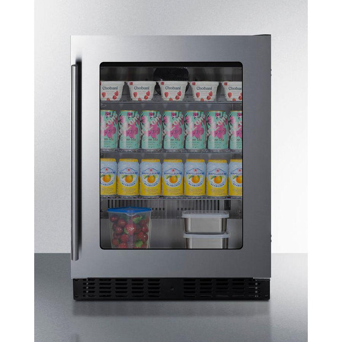 Summit 24 in. Wide Built-In Beverage Center with 3.25 cu. ft. Capacity Reversible Door, Lock, 3 Shelves , ADA Compliant, CFC Free, LED Lighting - ASDG2411