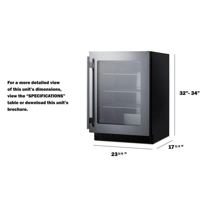 Summit 24 in. Wide Built-In Beverage Center with 3.25 cu. ft. Capacity Reversible Door, Lock, 3 Shelves , ADA Compliant, CFC Free, LED Lighting - ASDG2411