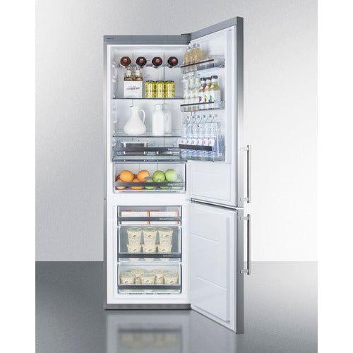 Summit 24 in. Wide Built-In Bottom Freezer Refrigerator - FFBF249SSBI