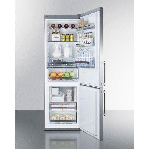 Summit 24 in. Wide Built-In Bottom Freezer Refrigerator With Icemaker - FFBF249SSBIIM