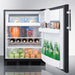 Summit 24 in. Wide Built-In Refrigerator-Freezer, ADA Compliant with 5.1 cu. ft. Capacity, 2 Glass Shelves, Crisper Drawer, Cycle Defrost, ADA Compliant, CFC Free, Wine Shelf, Slim undercounter dimensions - CT663BKBI