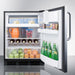 Summit 24 in. Wide Built-In Refrigerator-Freezer, ADA Compliant with 5.1 cu. ft. Capacity, 2 Glass Shelves, Crisper Drawer, Cycle Defrost, Adjustable Glass Shelves, Adjustable Thermostat - CT663BKBISS