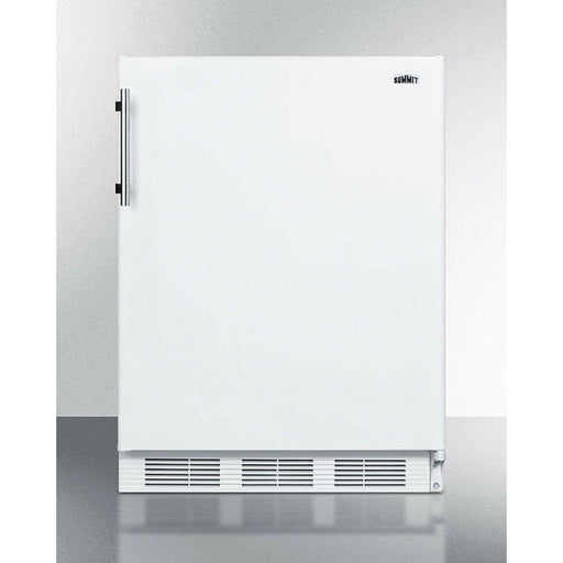 Summit 24 in. Wide Built-In Refrigerator-Freezer, ADA Compliant with 5.1 cu. ft. Capacity, 2 Glass Shelves, Right Hinge with Reversible Doors, Crisper Drawer, Cycle Defrost, ADA Compliant, Adjustable Glass Shelves - CT661WBIADA