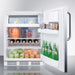 Summit 24 in. Wide Built-In Refrigerator-Freezer with 5.1 cu. ft. Capacity, 2 Glass Shelves, Right Hinge, Crisper Drawer, Cycle Defrost, Adjustable Glass Shelves, Adjustable Thermostat, CFC Free, Wine Shelf, Stainless Steel Exterior - CT661WCSS