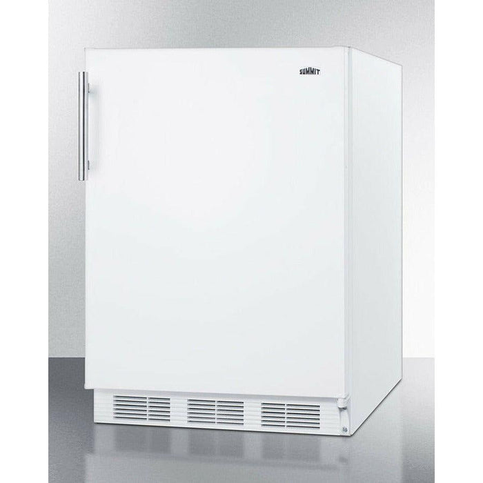 Summit 24 in. Wide Built-In Refrigerator-Freezer with 5.1 cu. ft. Capacity, 2 Glass Shelves, Right Hinge with Reversible Doors, Crisper Drawer, Cycle Defrost, CFC Free, Wine Shelf - CT661WBI