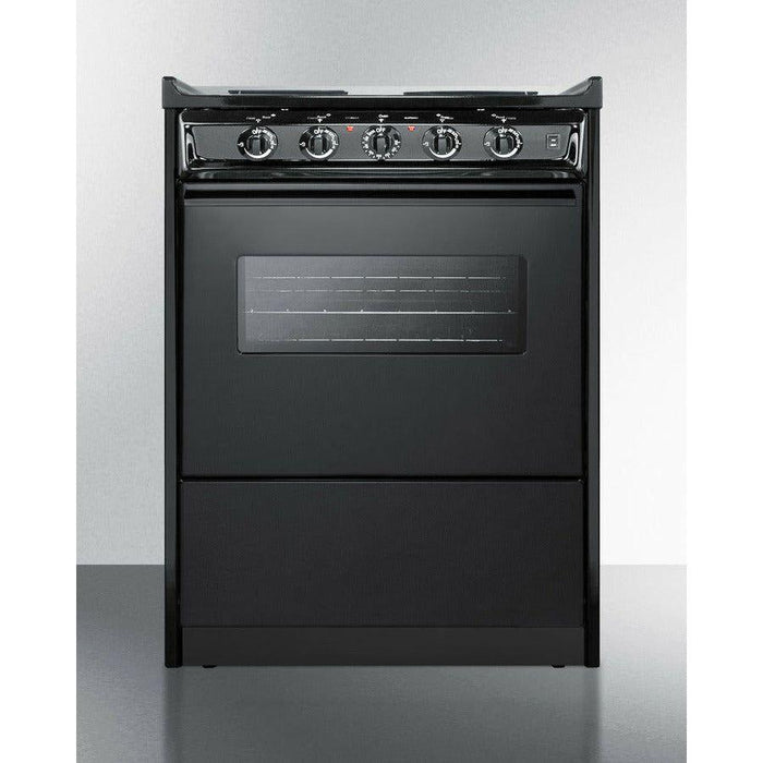 Summit 24 in. Wide Electric Coil Range with 4 Elements, 2.92 cu. ft. Total Oven Capacity, Storage Drawer, ADA Compliant, Storage Drawer - TEM610CRW