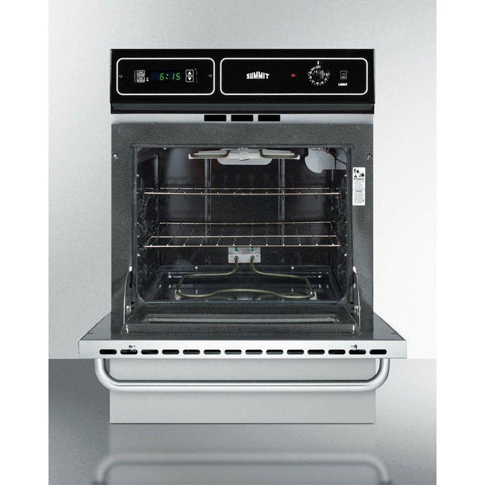 Summit 24 in. Wide Electric Wall Oven with Storage Drawer, 2 Oven Racks, LP Convertible - TEM7