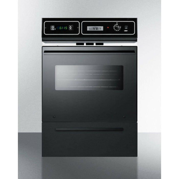 Summit 24 in. Wide Electric Wall Oven with Storage Drawer, 2 Oven Racks, LP Convertible - TEM7