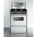 Summit 24 in. Wide Gas Range, Open Burners with 2.9 cu. ft. Capacity, 4 Sealed Burners, High Output Burner, Broiler Compartment, Recessed Top - TNM6