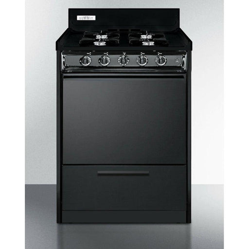 Summit 24 in. Wide Gas Range, Open Burners with Natural Gas, 4 Open Burners, 2.92 cu. ft. Total Oven Capacity, Broiler Drawer, ADA Compliant - TNM6107C