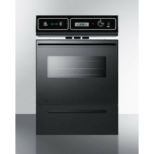 Summit 24 in. Wide Gas Wall Oven with Removable Door, LP Conversion, Electronic Ignition, Porcelain Interior, Lower Broiler, Digital Clock - TTM7212